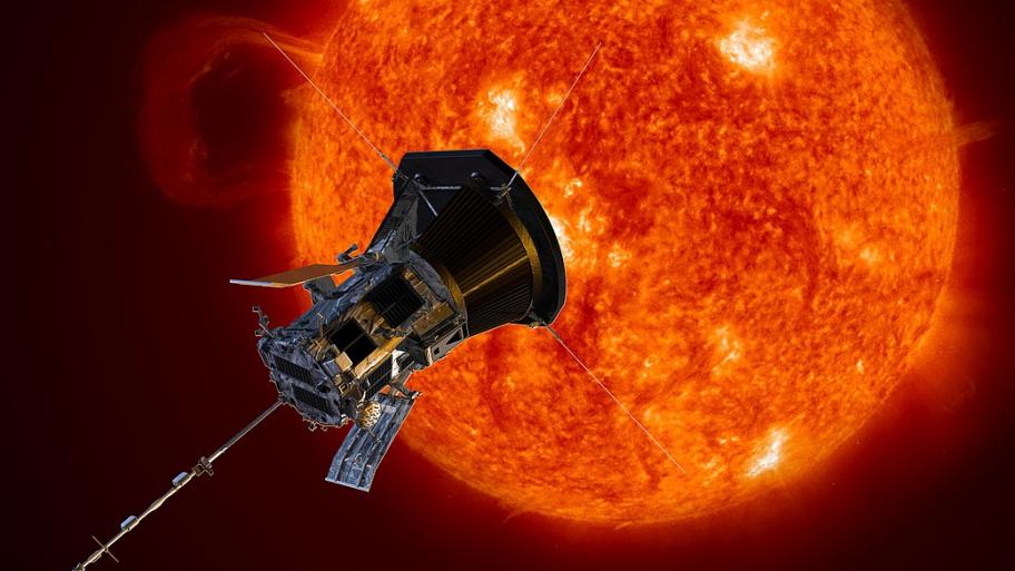 die Raumsonde vor der Sonne - eine Computeranimation