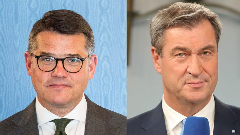 Protraits von zwei Politiker im Anzug mit Krawatte 