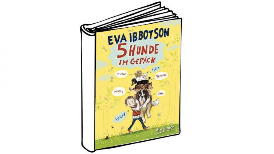 Cover: Ein Junge namens Henry trägt fünf Hunde im Arm: Honey, Otto, Francine, U-Chee und Fleck