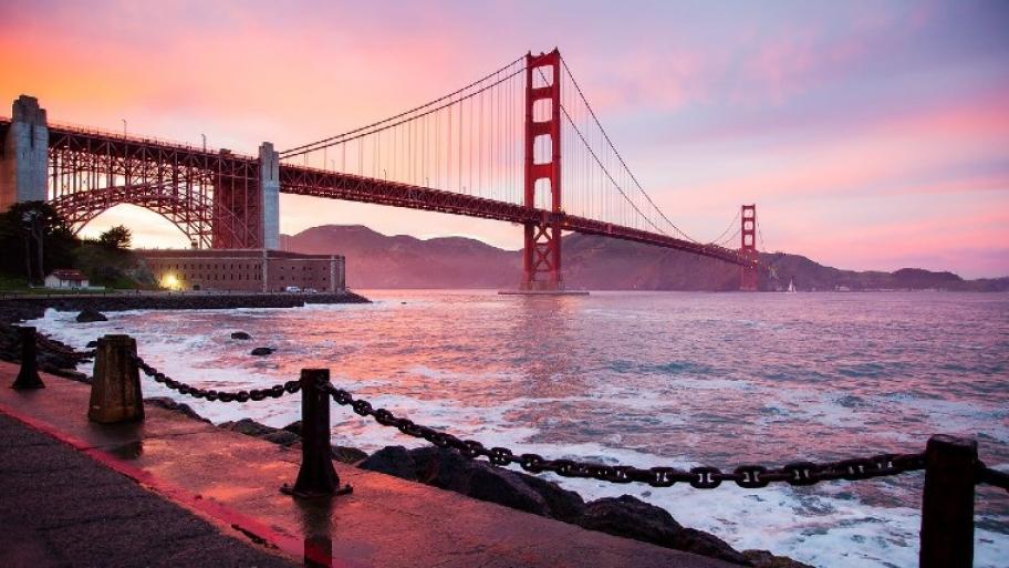 Brücke von San Francisco bei Sonnenuntergang
