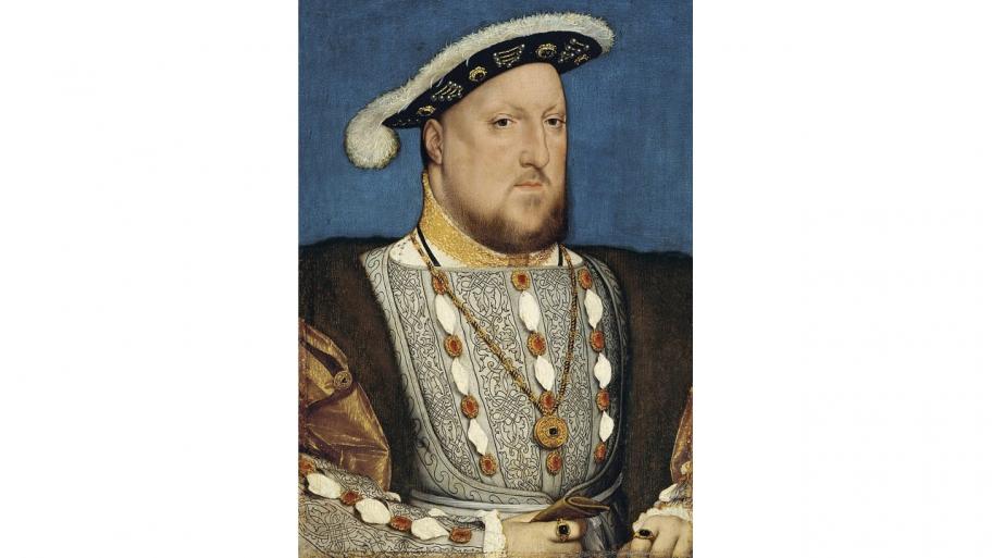 Portrait Heinrich VIII. mit Hut und Feder, edlem Gewand und Schmuck