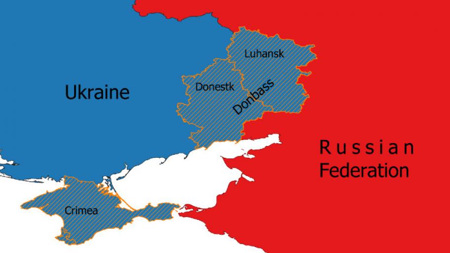Umstrittenen Gebiete der Ukraine auf einer Landkarte: Luhask und Donestk
