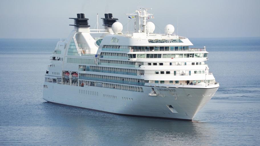 Ein großes Kreuzfahrtschiff. 