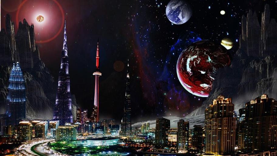 Stadt, futuristisch