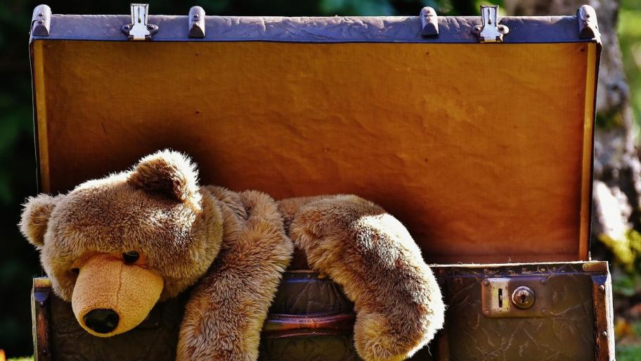 Teddybär im Koffer
