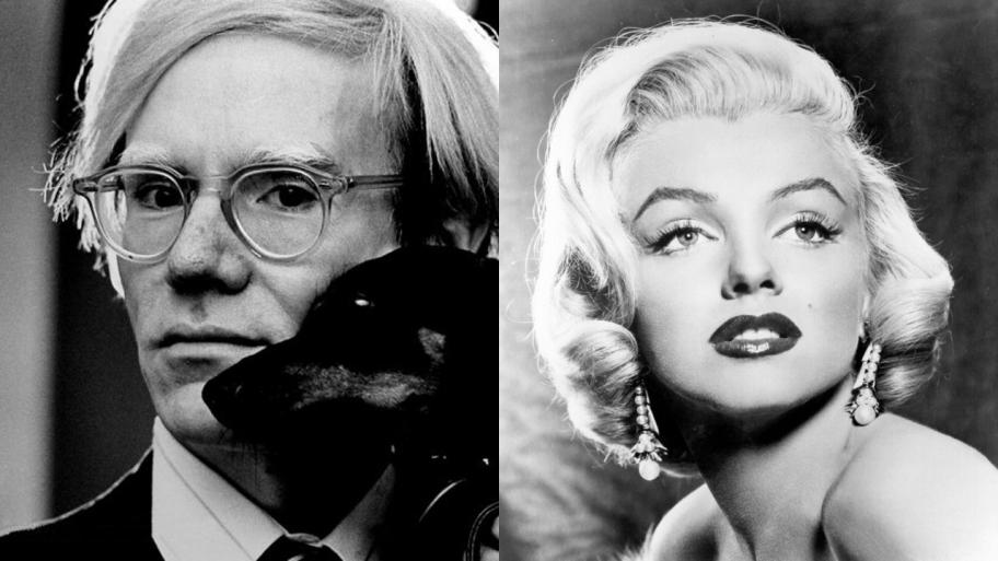 Foto-Porträts von Andy Warhol und Marilyn Monroe