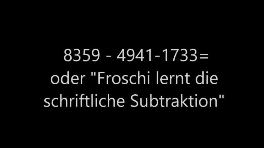 Froschi lernt die schriftliche Subtraktion