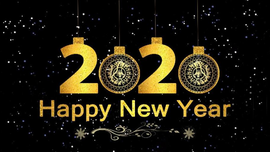 Happy new Year 2020 Schriftzug
