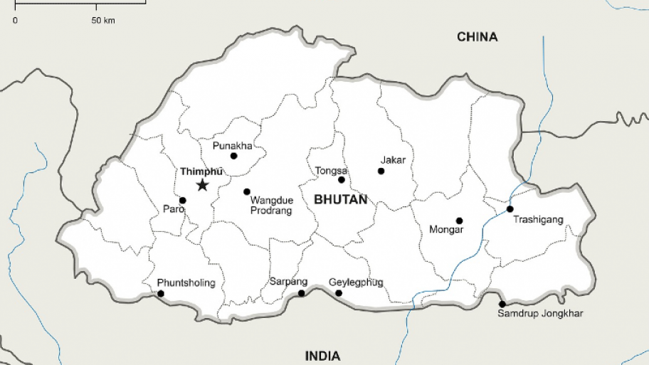 Karte von Bhutan 
