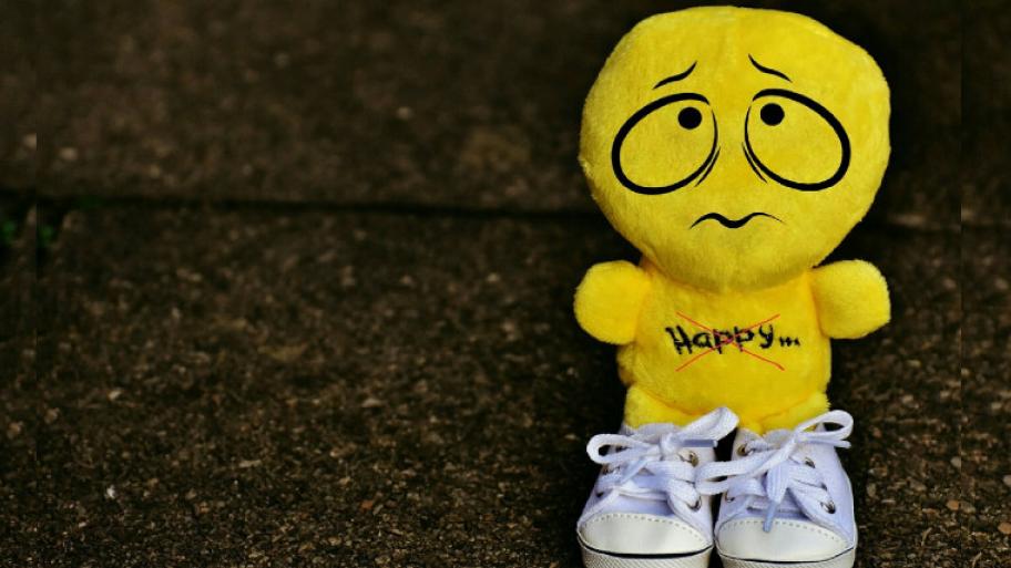Ein trauriger Plüsch-Smiley