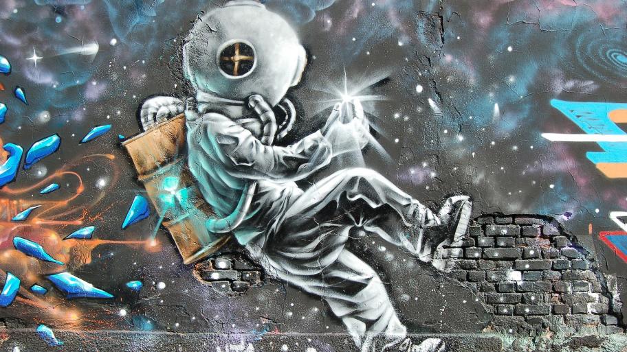 Astronaut im Graffiti Style