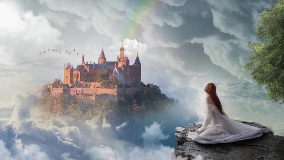 Ein Schloss in den Wolken. 