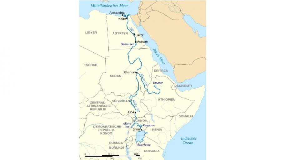 geografische Karte vom Sudan und umliegenden Ländern und Gewässern im Nordosten Afrikas