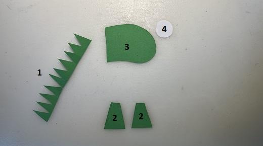 Ausgeschnittene Papierformen, grün und weiß, nummeriert