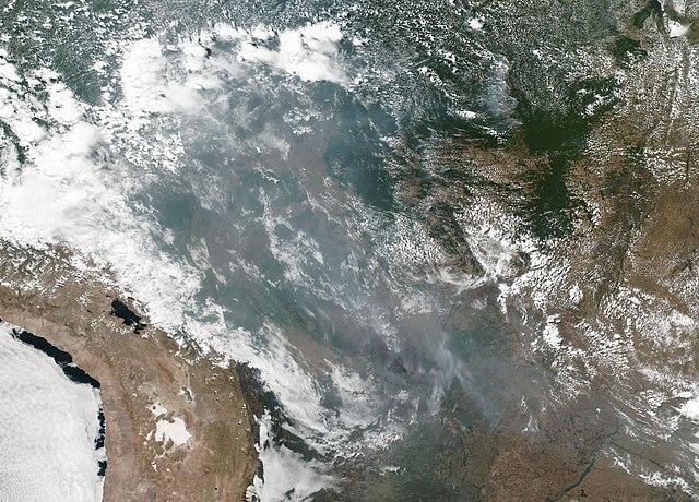 Rauch über Amazonas-Regenwald, 2019