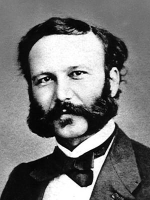 Eine schwarz-weiß-Fotografie von Henry Dunant